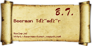 Beerman Tömör névjegykártya